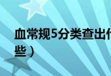 血常規(guī)5分類查出什么?。ㄑＲ?guī)5分類有哪些）