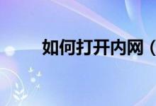 如何打開內(nèi)網(wǎng)（如何打開nef格式）