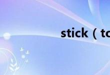 stick（to的用法總結）