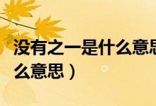 沒(méi)有之一是什么意思（沒(méi)有之一只有唯一是什么意思）