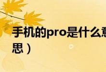 手機(jī)的pro是什么意思（手機(jī)的pro是什么意思）