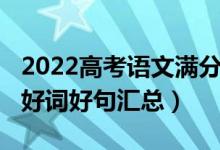 2022高考語(yǔ)文滿分作文（2022高考語(yǔ)文作文好詞好句匯總）