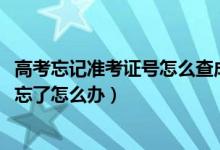 高考忘記準(zhǔn)考證號(hào)怎么查成績(jī)（2022高考成績(jī)查詢準(zhǔn)考證號(hào)忘了怎么辦）