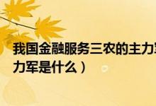 我國金融服務三農(nóng)的主力軍主要是（我國金融服務三農(nóng)的主力軍是什么）