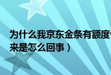為什么我京東金條有額度借不出來（京東金條有額度借不出來是怎么回事）