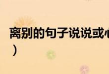離別的句子說說或心情（適合離別時(shí)候的說說）
