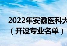 2022年安徽醫(yī)科大學(xué)臨床醫(yī)學(xué)院有哪些專業(yè)（開(kāi)設(shè)專業(yè)名單）