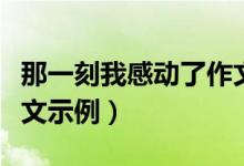 那一刻我感動了作文（那一刻我感動了作文范文示例）