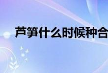 蘆筍什么時(shí)候種合適（蘆筍什么時(shí)候種）