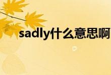 sadly什么意思?。╯aly全場什么意思）