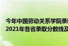 今年中國勞動關(guān)系學(xué)院錄取分數(shù)線多少（中國勞動關(guān)系學(xué)院2021年各省錄取分數(shù)線及專業(yè)分數(shù)線）