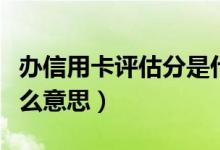 辦信用卡評估分是什么（信用卡領卡評估是什么意思）