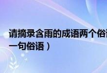 請摘錄含雨的成語兩個俗語一個（請摘錄兩個含雨的成語和一句俗語）