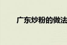 廣東炒粉的做法（廣東炒粉的做法）