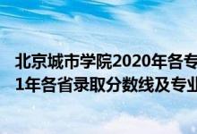 北京城市學(xué)院2020年各專業(yè)錄取分數(shù)線（北京城市學(xué)院2021年各省錄取分數(shù)線及專業(yè)分數(shù)線）