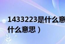 1433223是什么意思網(wǎng)絡(luò)語言（1433223是什么意思）