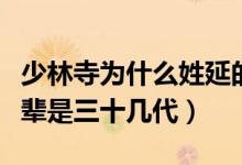 少林寺為什么姓延的比較多（請(qǐng)問少林寺延字輩是三十幾代）