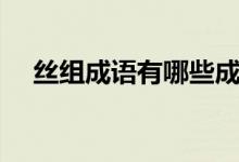 絲組成語(yǔ)有哪些成語(yǔ)（絲組成語(yǔ)有哪些）