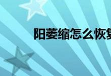 陽萎縮怎么恢復(fù)（陽痿怎么恢復(fù)）