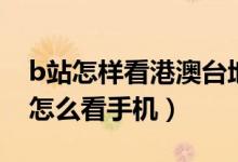 b站怎樣看港澳臺地區(qū)（b站僅限港澳臺地區(qū)怎么看手機）