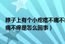 脖子上有個小疙瘩不痛不癢怎么回事（脖子上有小疙瘩且不痛不癢是怎么回事）