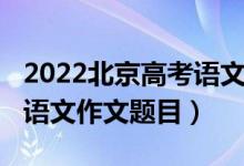 2022北京高考語文作文預(yù)測（2022北京高考語文作文題目）