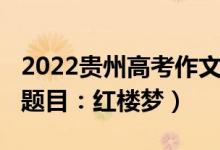 2022貴州高考作文題目（2022貴州高考作文題目：紅樓夢）