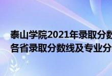泰山學院2021年錄取分數(shù)線是多少（泰山科技學院2021年各省錄取分數(shù)線及專業(yè)分數(shù)線）