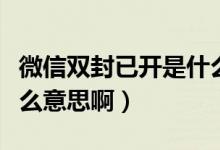 微信雙封已開是什么意思（微信雙封已開是什么意思?。?class=