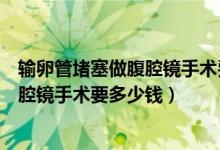 輸卵管堵塞做腹腔鏡手術(shù)費用大概多少錢（輸卵管堵塞做腹腔鏡手術(shù)要多少錢）