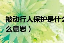 被動(dòng)行人保護(hù)是什么配置（被動(dòng)行人保護(hù)是什么意思）