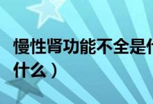 慢性腎功能不全是什么?。阅I功能不全是什么）
