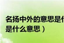名揚中外的意思是什么視頻（名揚中外的意思是什么意思）
