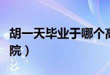 胡一天畢業(yè)于哪個(gè)高中（胡一天畢業(yè)于哪所學(xué)院）