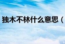 獨木不林什么意思（獨木不林是指什么生肖）
