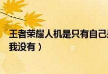 王者榮耀人機是只有自己是人嗎（王者榮耀超級人機為什么我沒有）