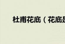 杜甫花底（花底是杜甫什么時(shí)間寫的）
