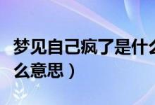 夢見自己瘋了是什么兆頭（夢見自己瘋了是什么意思）