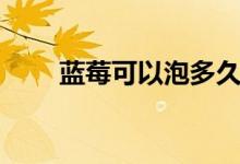 藍莓可以泡多久（藍莓可以泡酒嗎）