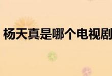 楊天真是哪個(gè)電視劇里的（楊天真是誰演的）