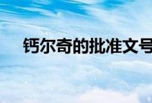 鈣爾奇的批準(zhǔn)文號（鈣爾奇D片的功效）