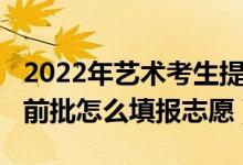 2022年藝術(shù)考生提前批志愿（2022藝術(shù)類提前批怎么填報(bào)志愿）