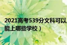 2021高考539分文科可以上哪些大學(xué)（2022高考430分文科能上哪些學(xué)校）