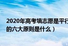 2020年高考填志愿是平行志愿嗎（2022高考平行志愿填報(bào)的六大原則是什么）