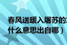 春風送暖入屠蘇的意思?（春風送暖入屠蘇是什么意思出自哪）