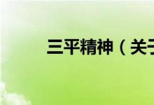 三平精神（關(guān)于三平精神的介紹）