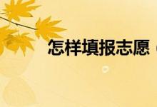 怎樣填報志愿（填報志愿的方法）