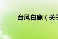 臺風白鹿（關于臺風白鹿的介紹）
