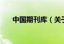 中國(guó)期刊庫(kù)（關(guān)于中國(guó)期刊庫(kù)的介紹）