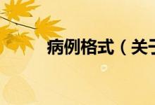 病例格式（關于病例格式的介紹）